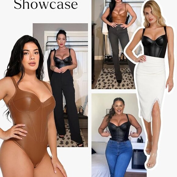 Popilush Leather Corset Bodysuit - Picture 3 of 4